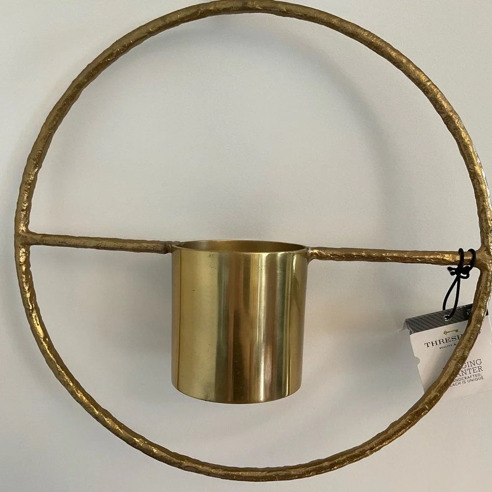Threshold Gold Hanging Planter Bundle Set of 2 NWT